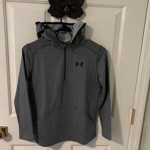 Under Armour Dark Gray Quarter-Zip Hooded Pullover